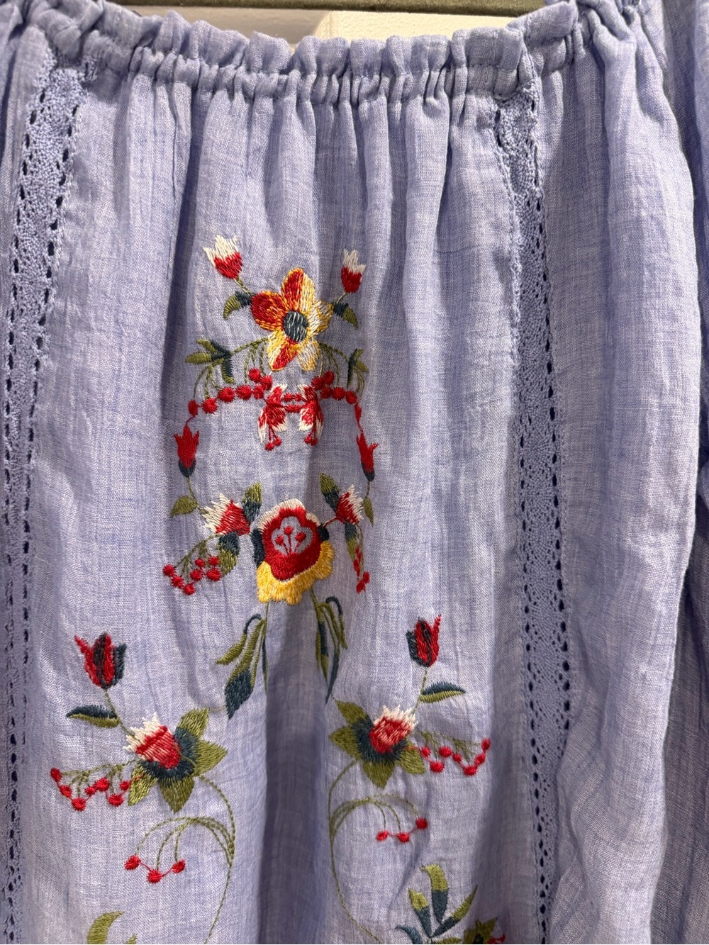 NWT Umgee Boutique BOHO Off Shoulder Light Lined Embroidered Dress Sz L - Picture 4 of 7